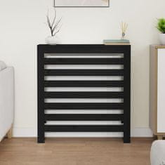 Vidaxl Pokrov za radiator črna 79,5x19x84 cm trdna borovina
