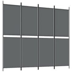 Vidaxl Paravan 4-delni antracitna 200x180 cm blago