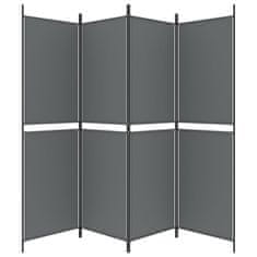 Vidaxl Paravan 4-delni antracitna 200x180 cm blago