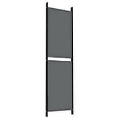 Vidaxl Paravan 4-delni antracitna 200x180 cm blago