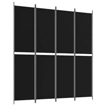 Vidaxl Paravan 4-delni 200x220 cm črno blago