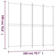 Vidaxl Paravan 4-delni rjav 200x180 cm blago