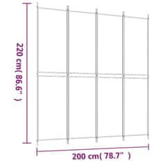 Vidaxl Paravan 4-delni antracitna 200x220 cm blago