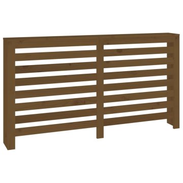 Vidaxl Pokrov za radiator medeno rjav 153x19x84 cm trdna borovina