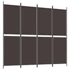 Vidaxl Paravan 4-delni rjav 200x180 cm blago