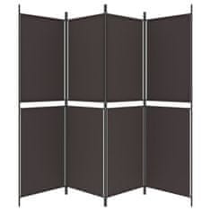 Vidaxl Paravan 4-delni rjav 200x180 cm blago