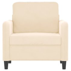 shumee Fotelj krem 60 cm žamet