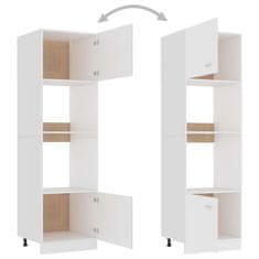 Vidaxl Omarica za mikrovalovno pečico bela 60x57x207 cm iverna plošča
