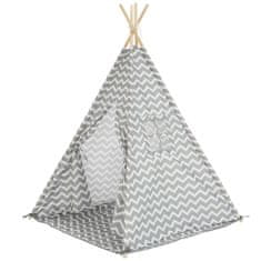 KONDELA Otroški šotor (teepee) Etent - siv / bel / vzorec