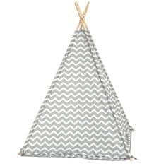 KONDELA Otroški šotor (teepee) Etent - siv / bel / vzorec