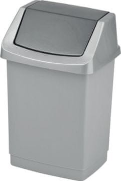 Curver Koš za smeti Click-it, 15l, srebrna/antracit