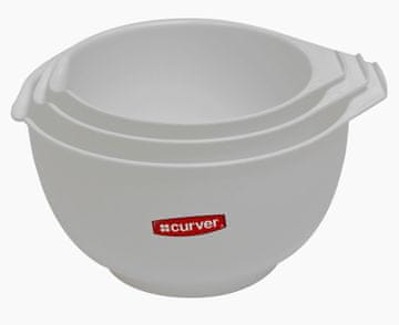 Curver Posode za mešanje, set 3 kosi, 1,5L+2L+2,5L, siva