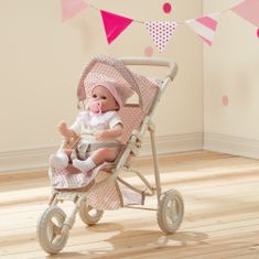 Teamson Olivia's Little World - Polka Dots Princess Baby Doll Jogging Stroller - Roza in siva
