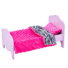 Teamson Olivijin mali svet - Mala princesa 18 "Lutka Classic Single Bed Pink & Bedding Set-Zebra Prints