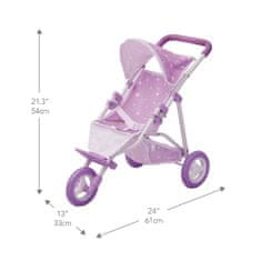 Teamson Olivijin mali svet - Otroški voziček za lutke - Vijolična / Zvezde