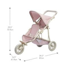 Teamson Polka Dots Princess Baby Doll Twin Jogging voziček-rožnate barve in G