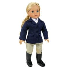 Teamson Sophia's - 18-palčna lutka - Jahalna obleka z mornarsko jakno, črni visoki klasični jahalni škornji in črna žametna jahalna čelada
