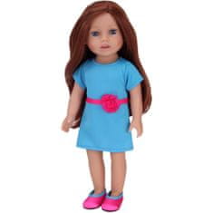 Teamson Sophia's - 18-palčna lutka - Hailey Auburn vinilna lutka v obleki v barvi teal in vroče rožnatih čevljih - Blush
