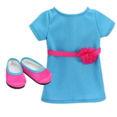Teamson Sophia's - 18-palčna lutka - Hailey Auburn vinilna lutka v obleki v barvi teal in vroče rožnatih čevljih - Blush
