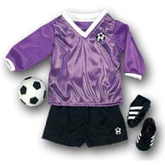 Teamson Sophia's - 18-palčna lutka - nogometna obleka, žoga, nogavice, copati in ščitniki za goleni - vijolična/črna