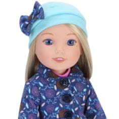 Teamson Sophia's - 14,5-palčna lutka - Plašč s potiskom, rožnata srajca, gamaše, klobuk in semiš škornji - modra