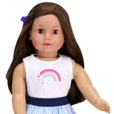 Teamson Sophia's - 18-palčna lutka - Krila in majica z mavričnimi črtami - Bela