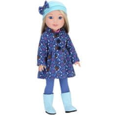 Teamson Sophia's - 14,5-palčna lutka - Plašč s potiskom, rožnata srajca, gamaše, klobuk in semiš škornji - modra