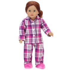 Teamson Sophia's - 18-palčna lutka - Komplet flanelne pižame in copatkov - Roza