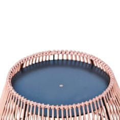 Teamson Peaktop - Cilindrična mizica iz ratana s kovinsko mizno ploščo - majhna