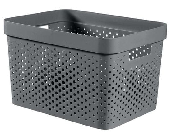 Curver Škatla za shranjevanje Infinity recycled, perforirana, 17l, temno siva
