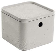 Curver Škatla za shranjevanje s pokrovom Beton, XS, 3l, siva