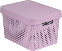 Curver Škatla za shranjevanje s pokrovom Infinity, perforirana, 17l, roza