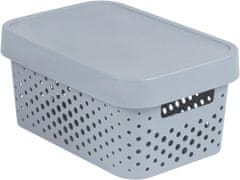 Curver Škatla za shranjevanje s pokrovom Infinity, perforirana, 4,5l, siva
