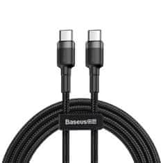 BASEUS Cafule Cable robusten najlonski kabel USB-C PD / USB-C PD PD2.0 60W 20V 3A QC3.0 2M črna/siv (CATKLF-H91)