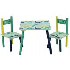 Aga Otroška miza + stol Dinozaver