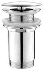 AQUALINE Izliv za umivalnik 5/4", neuzavíratelná, velika zátka, 10-50mm, kromirana zaključna obdelava
