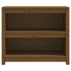 Vidaxl Knjižna omara medeno rjava 80x35x68 cm trdna borovina