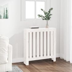 Vidaxl Pokrov za radiator bela 79,5x19x84 cm trdna borovina