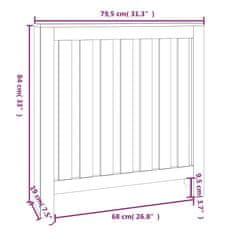 Vidaxl Pokrov za radiator 79,5x19x84 cm trdna borovina