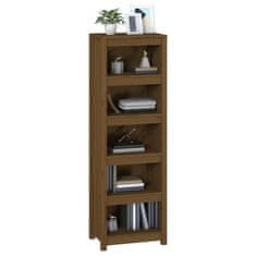 Vidaxl Knjižna omara medeno rjava 50x35x154 cm trdna borovina