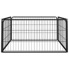 Greatstore Pasja ograda 4 paneli črna 100x50 cm jeklo s prašnim premazom