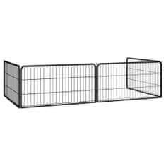 Greatstore Pasja ograda 4 paneli črna 100x50 cm jeklo s prašnim premazom