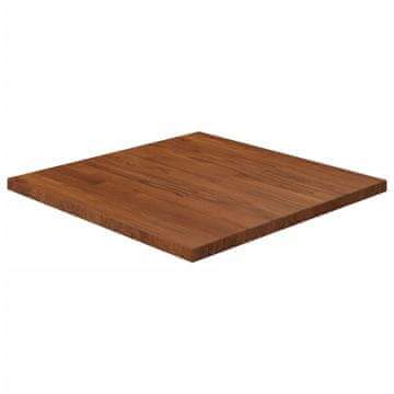 Vidaxl Kvadratna mizna plošča tem. rjava 60x60x2,5 cm trdna hrastovina
