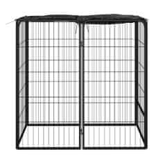Greatstore Pasja ograda 6 panelov črna 50x100 cm jeklo s prašnim premazom