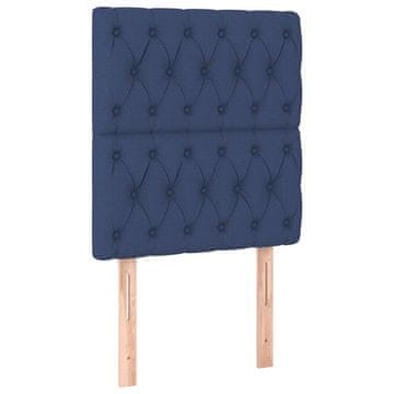 Vidaxl Vzglavje postelje modro 80x7x118/128 cm blago
