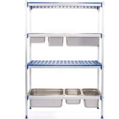shumee Aluminijasta gostinska odlagalna polica za kuhinjo za posode GN1/1, širina 112 cm