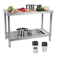 Royal Catering Delovni pult za kuhinjo s polico Nerjaveče jeklo 100 x 60 cm