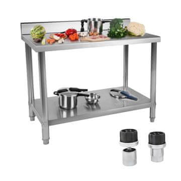 Royal Catering Delovni pult za gostinstvo z nerjavečim jeklenim robom 120x60cm