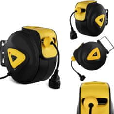 shumee Stenski avtomatski kolut za kabel s podaljškom AC230V / 10A / 50Hz vtičnica, dolžina 21,5m