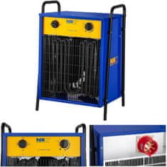 shumee Gradbeni puhalnik za sušenje mavčnih zidov, pravokoten, 400V 22000W